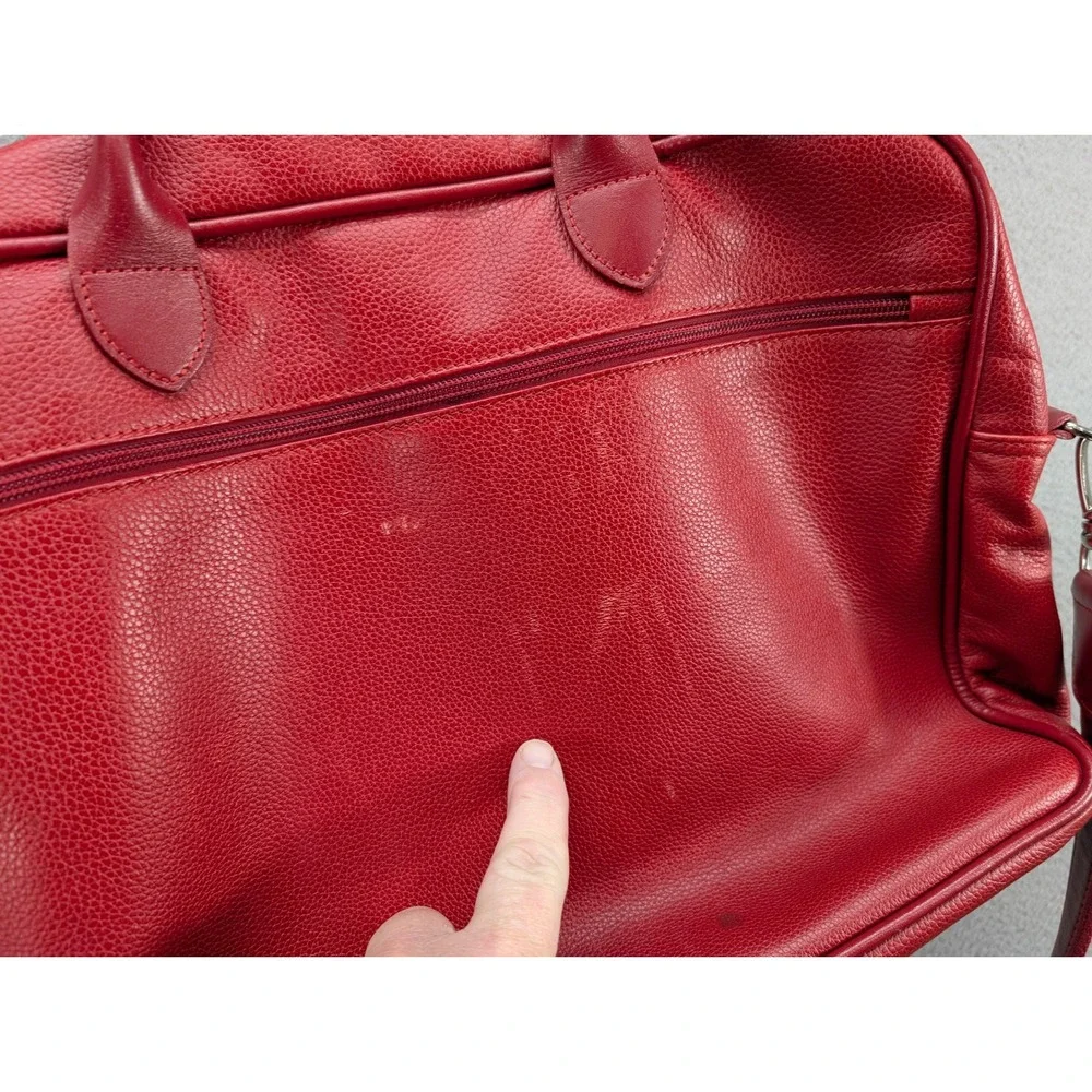 Long Champ‎ Vintage Weekender Bag Calfskin Leather Shoulder Strap Double Handled
